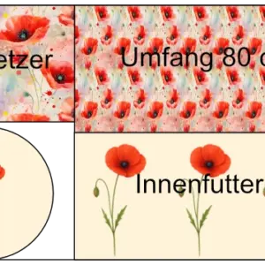 stoffpanel brotkörbchen & tischset – diy nähset mohnliebe