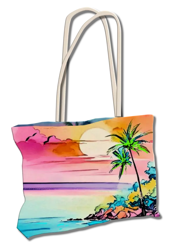 wendetasche „sommer liebe“ – stoffpanel mit urlaubsmotiven