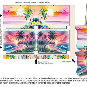 wendetasche „sommer liebe“ – stoffpanel mit urlaubsmotiven