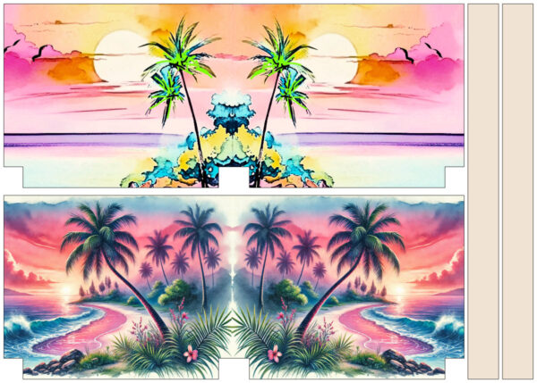 wendetasche „sommer liebe“ – stoffpanel mit urlaubsmotiven