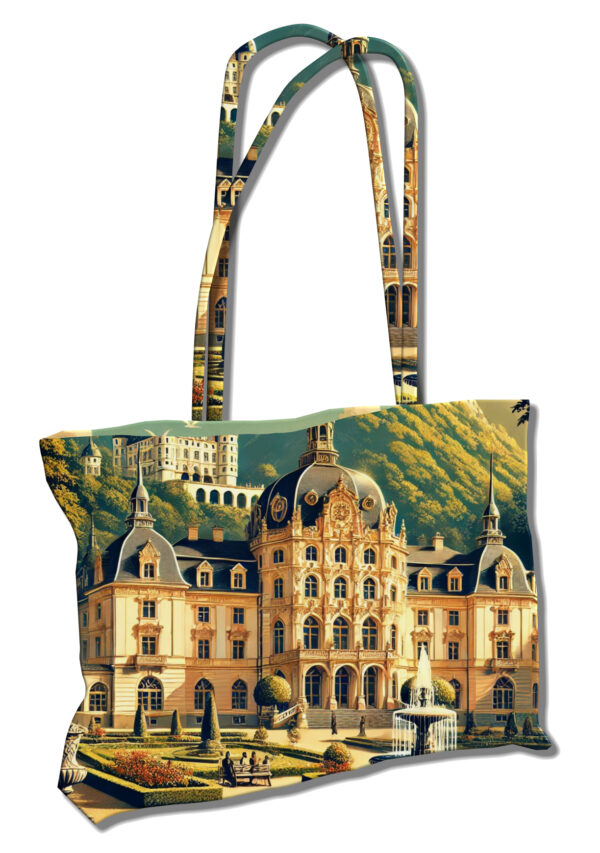 wendetasche „schloss liebe“ – stoffpanel mit motiven von märchenschlösser