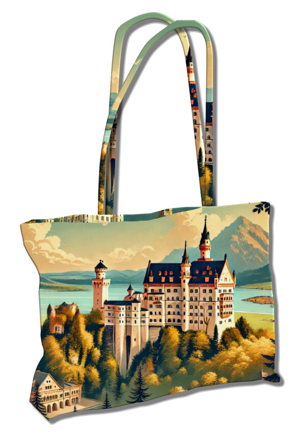 wendetasche „schloss liebe“ – stoffpanel mit motiven von märchenschlösser
