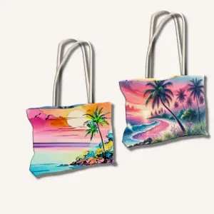 wendetasche „sommer liebe“ – stoffpanel mit urlaubsmotiven