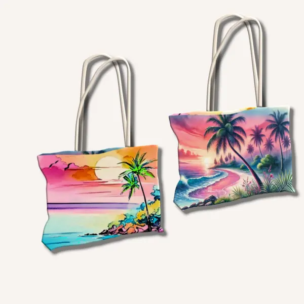 wendetasche „sommer liebe“ – stoffpanel mit urlaubsmotiven
