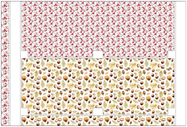 Stoffpanel Wendetasche Herbst 2025 mit Cranberrys und Haselnüssen