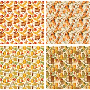 Stoffpanel Geschirrtücher 4 Motive Herbst 50×70 cm